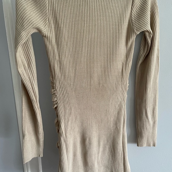 Stone Long Sleeve Ruched Knitted Dress - Picture 2 of 5